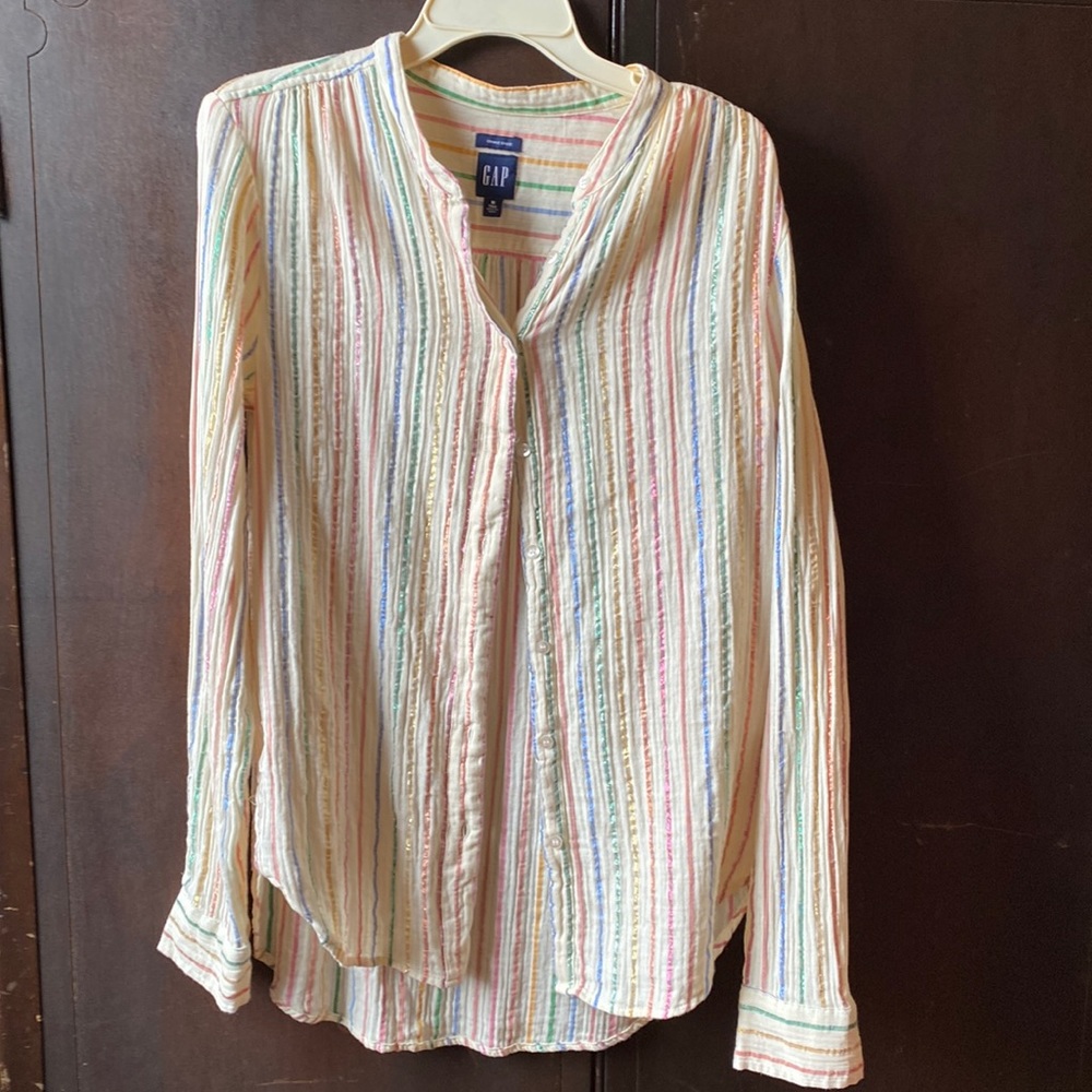 Gap Woman Tall Long Sleeve Button down crinkle Gauze